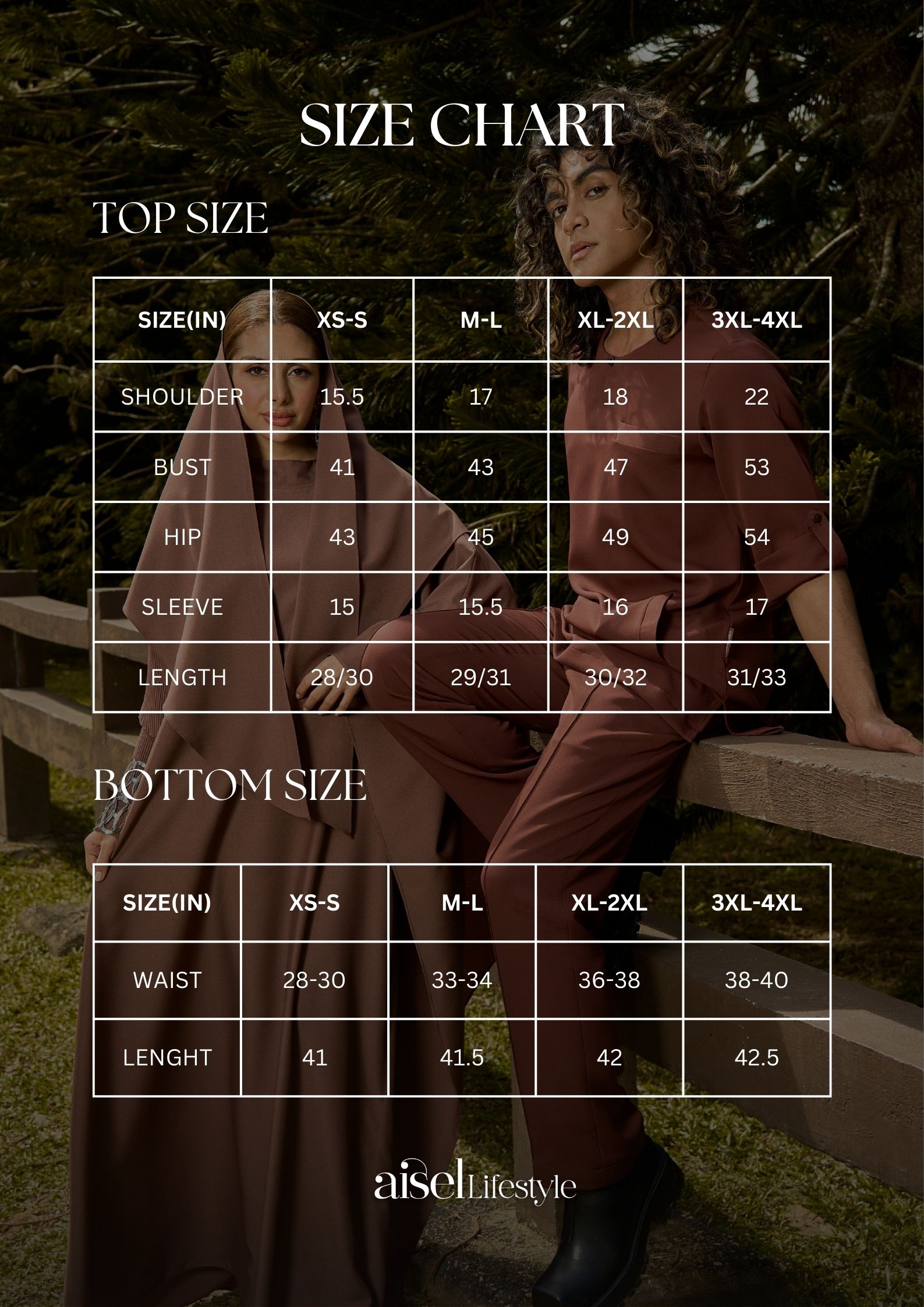 Koortha Qaseh Size Chart